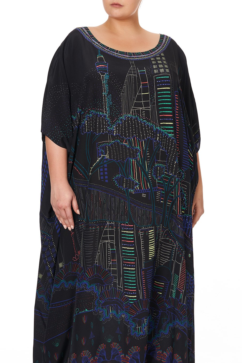 ROUND NECK KAFTAN NOCTURNAL NEONS