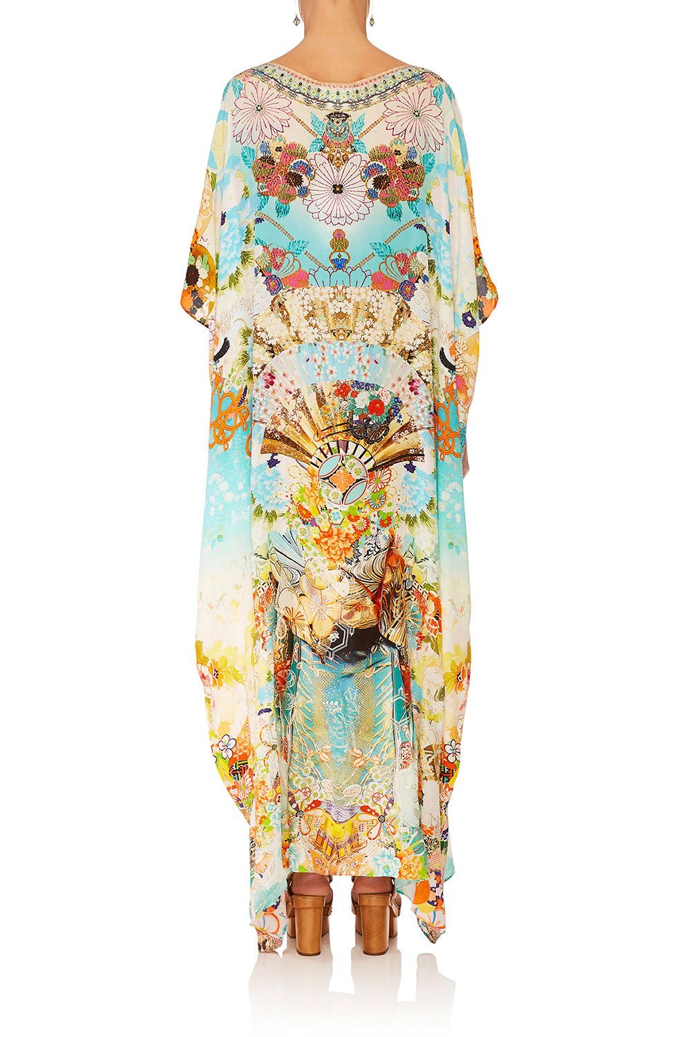 CAMILLA RETROS RAINBOW ROUND NECK KAFTAN