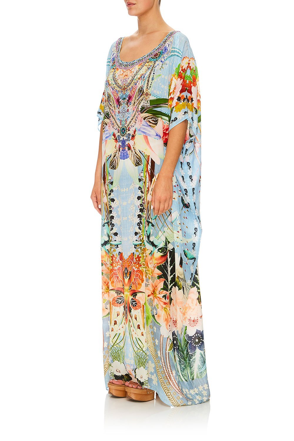 CAMILLA THE STILL ABYSS ROUND NECK KAFTAN