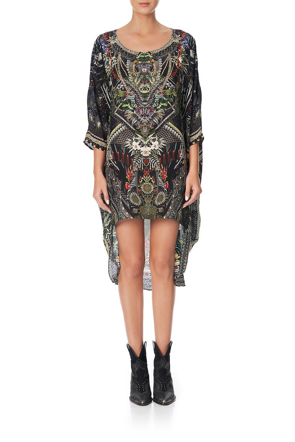 SCOOP BACK HEM DRESS BOTANICAL CHRONICLES