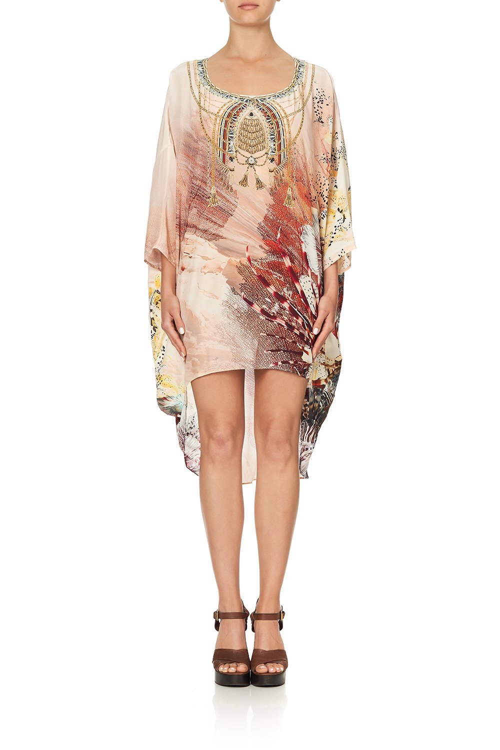 SCOOP BACK HEM DRESS COASTAL TREASURE