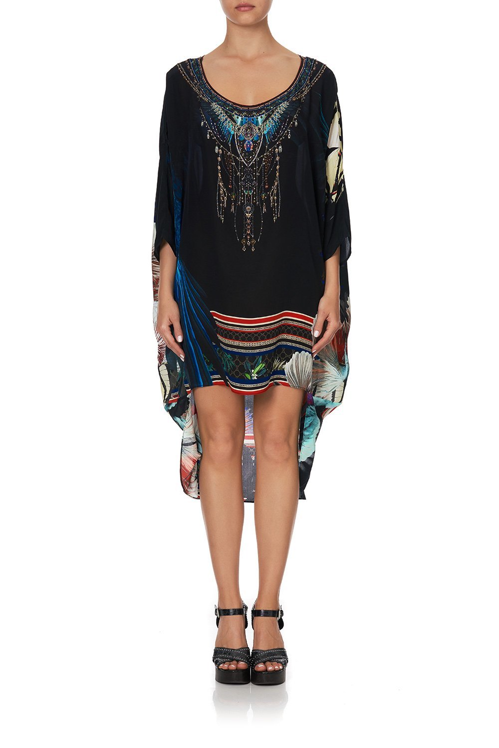 SCOOP BACK HEM DRESS NIGHT FLIGHT