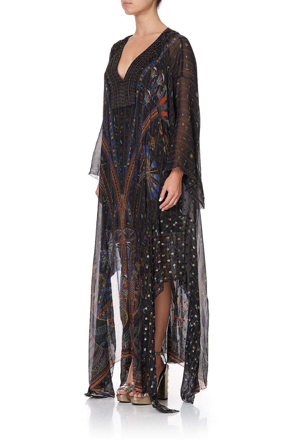 SHEER KAFTAN WITH TIE AND SLIP GATEWAY TO GIZA
