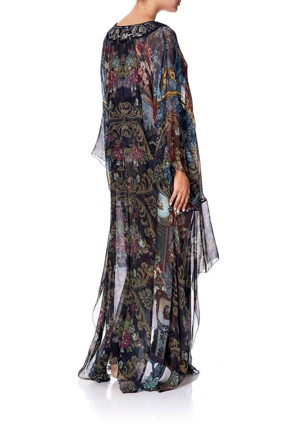 SHEER KAFTAN WITH TIE AND SLIP HOTEL BOHEME