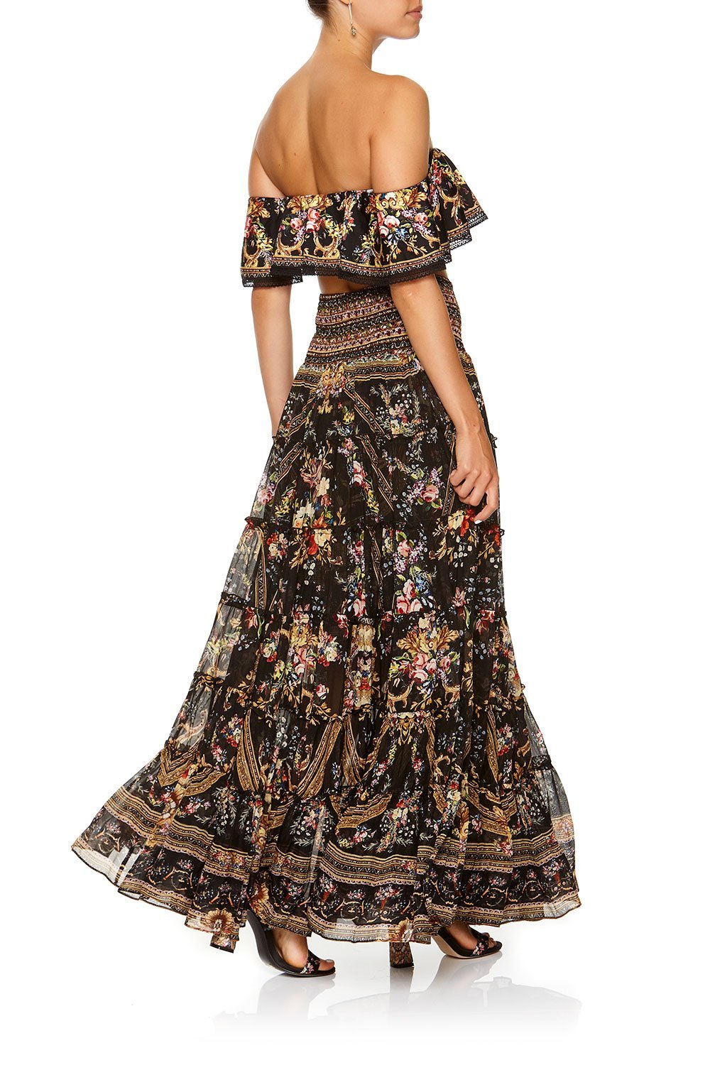 SHEER TIERED CIRCLE SKIRT FRIEND IN FLORA