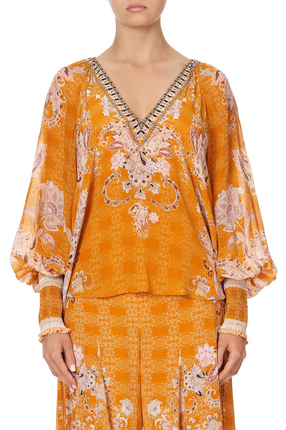 SHIRRED CUFF BLOUSE MARRAKESH MAIDEN