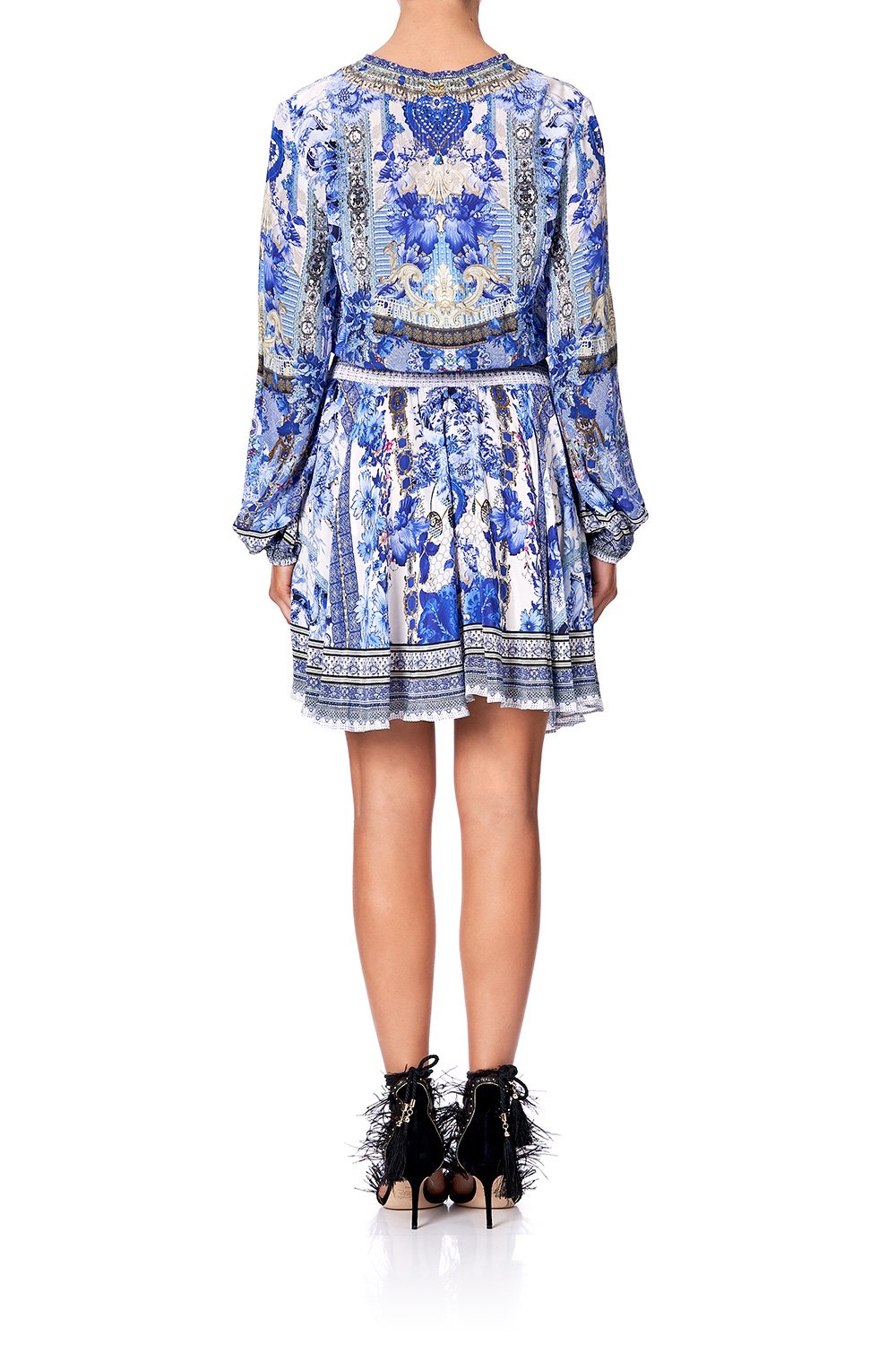 SHIRRED RELAXED SHORT DRESS PAINTED PROVINCIAL