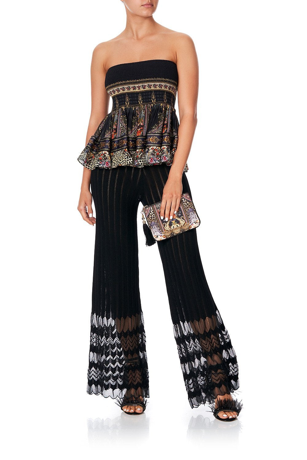 SHORT SHIRRED SKIRT MARAIS AT MIDNIGHT