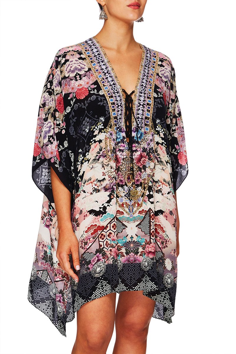 NIGHTS WITH HER SHORT LACE UP KAFTAN