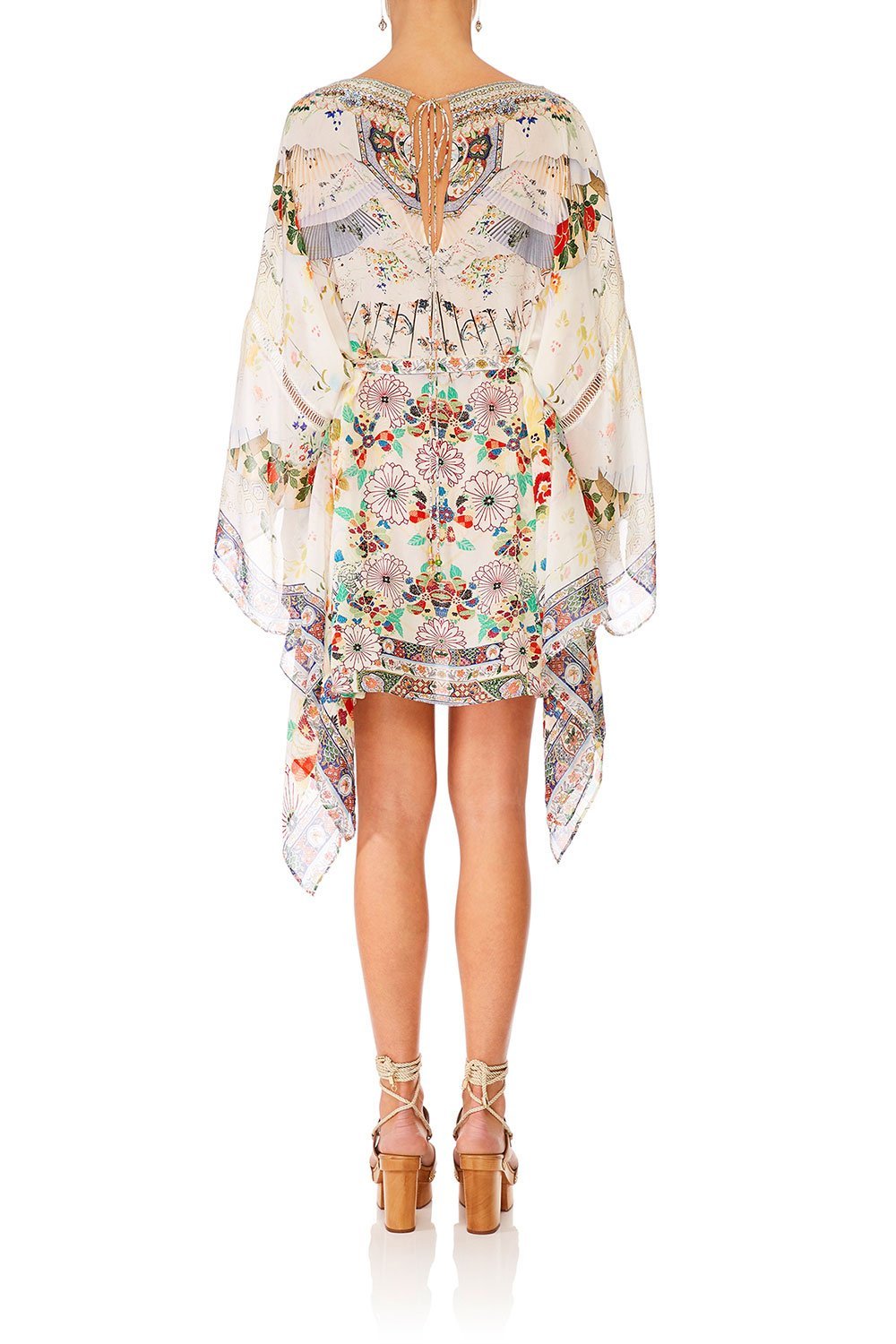 CAMILLA TIME AFTER TIME SHORT KAFTAN W SHEER SLEEVE