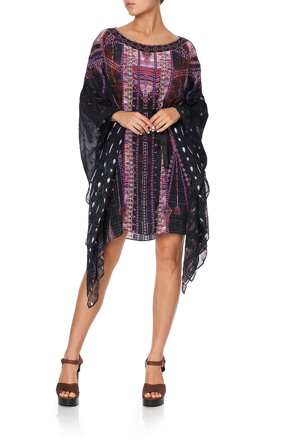 SHORT KAFTAN WITH SHEER SLEEVES MINA MINA