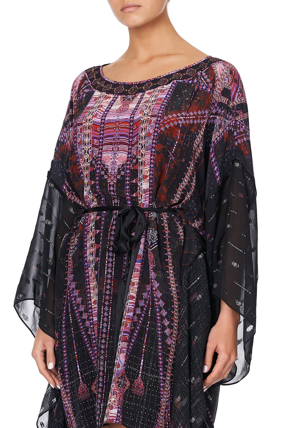 SHORT KAFTAN WITH SHEER SLEEVES MINA MINA
