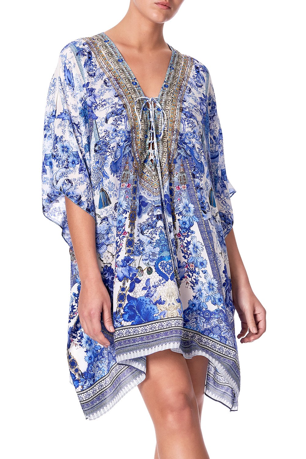 SHORT LACE UP KAFTAN PAINTED PROVINCIAL