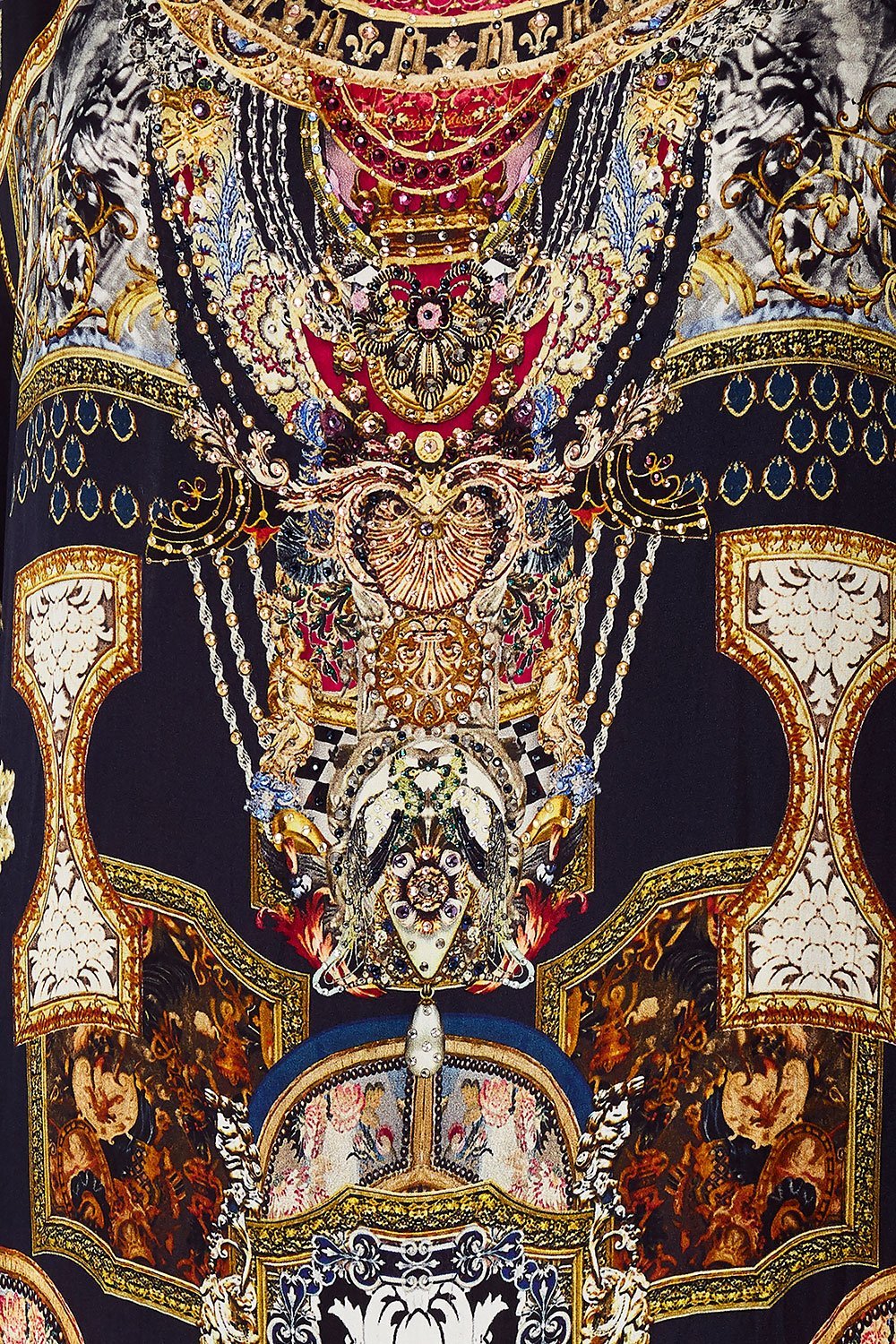 CAMILLA SHORT ROUND NECK KAFTAN MIDNIGHT MEETING