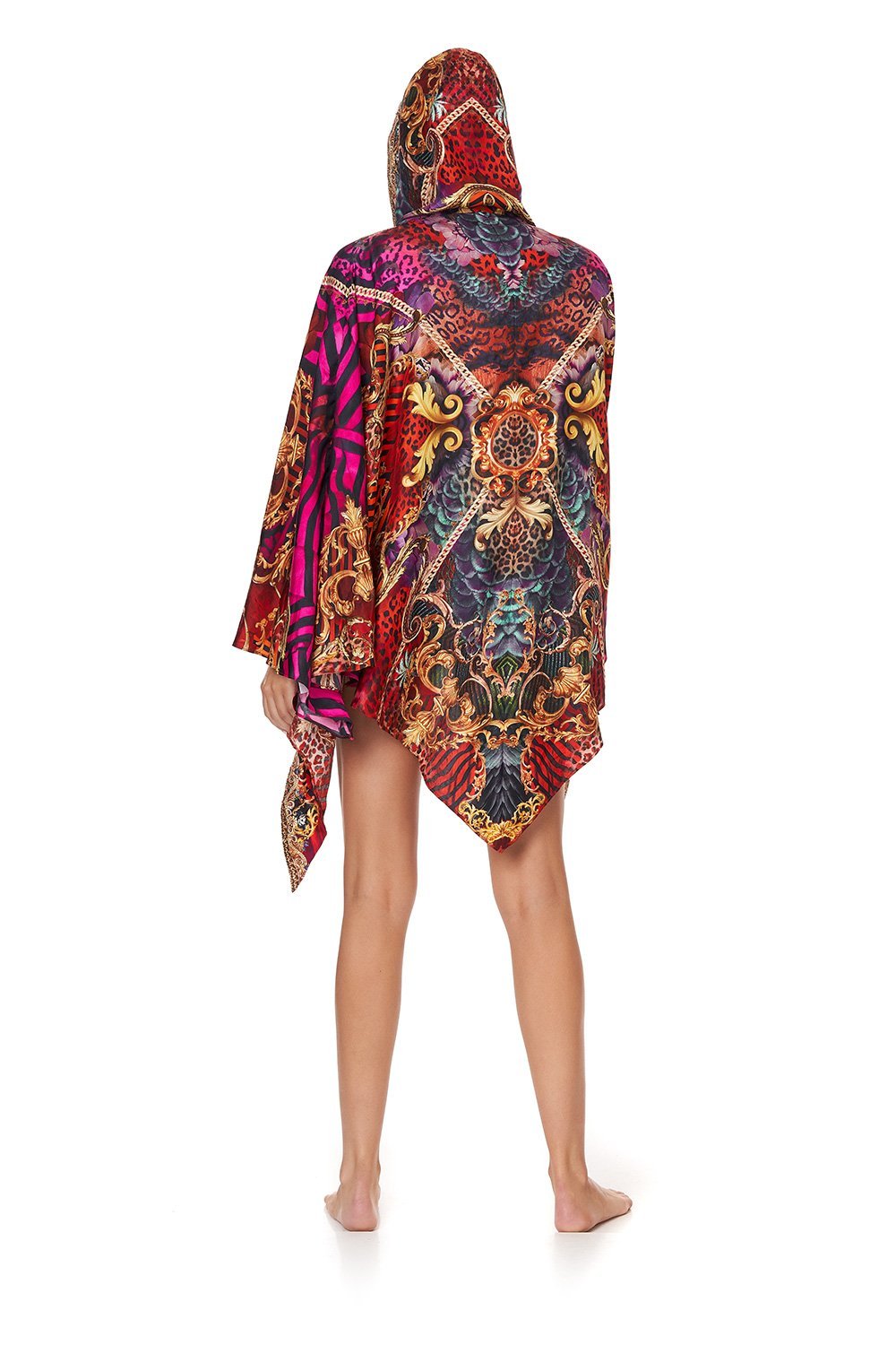 SILK HOODED SHAWL SLAVE TO THE RHYTHM