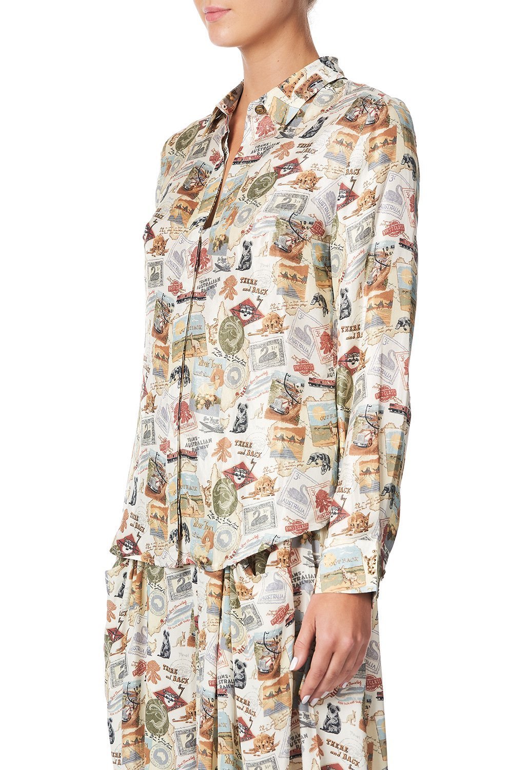 SLIM FIT LONG SLEEVE SHIRT WISH YOU WERE HERE