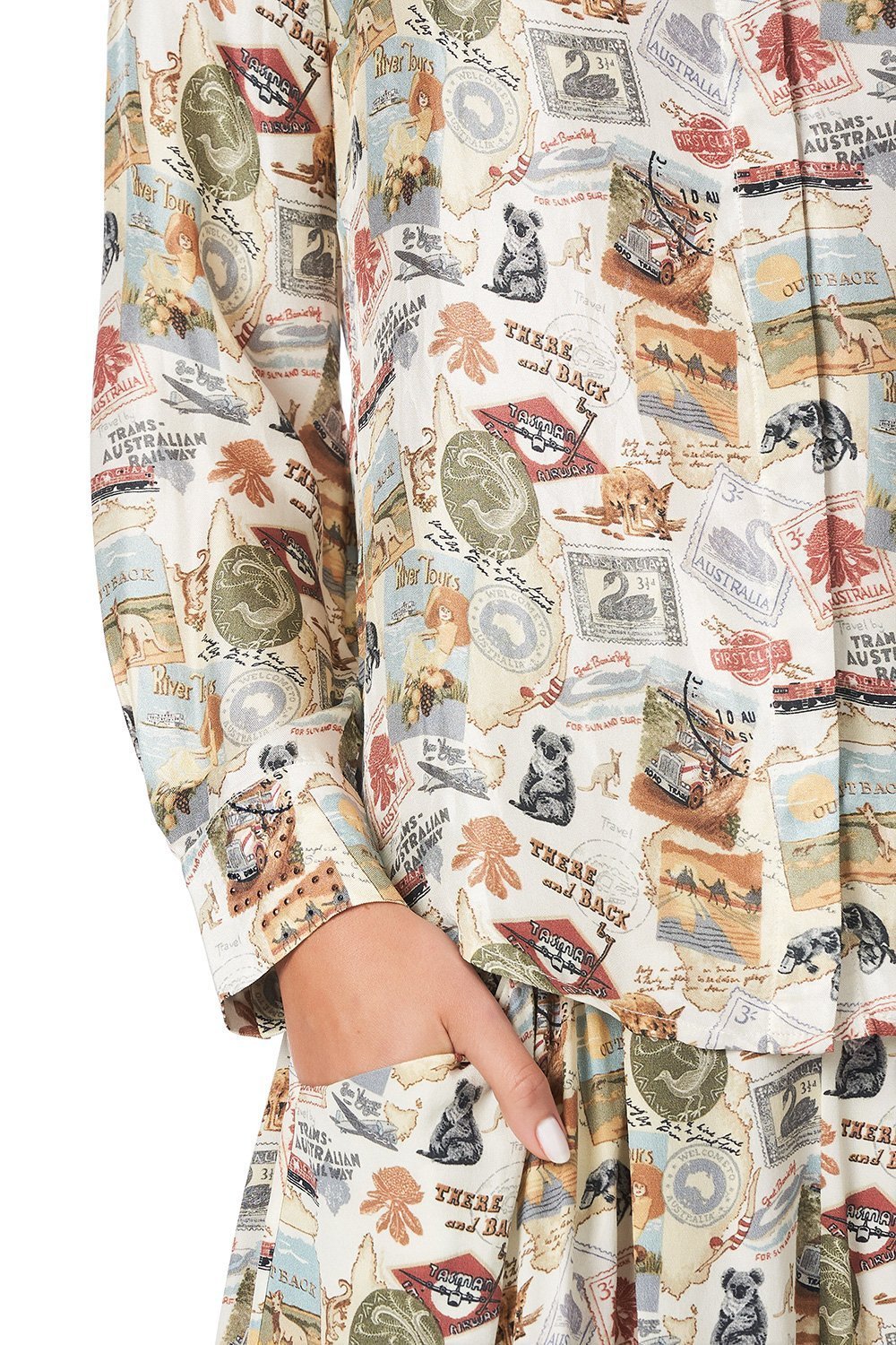 SLIM FIT LONG SLEEVE SHIRT WISH YOU WERE HERE