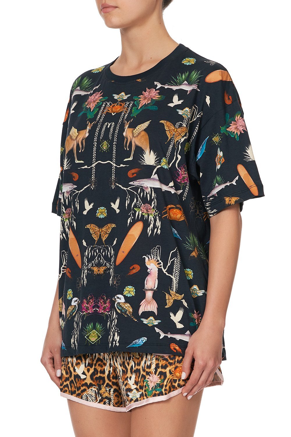 SLIM FIT ROUND NECK T-SHIRT FEUNA ELECTRO