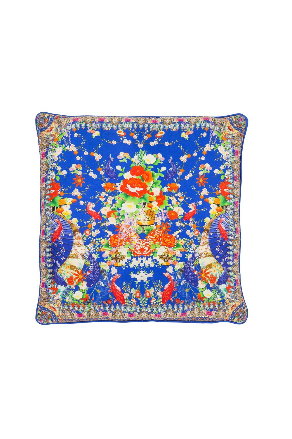 CAMILLA SMALL SQUARE CUSHION PLAYING KOI