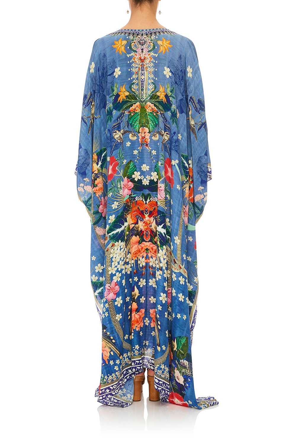 CAMILLA FARAWAY FLORALS SPLIT FRONT AND SLEEVE KAFTAN