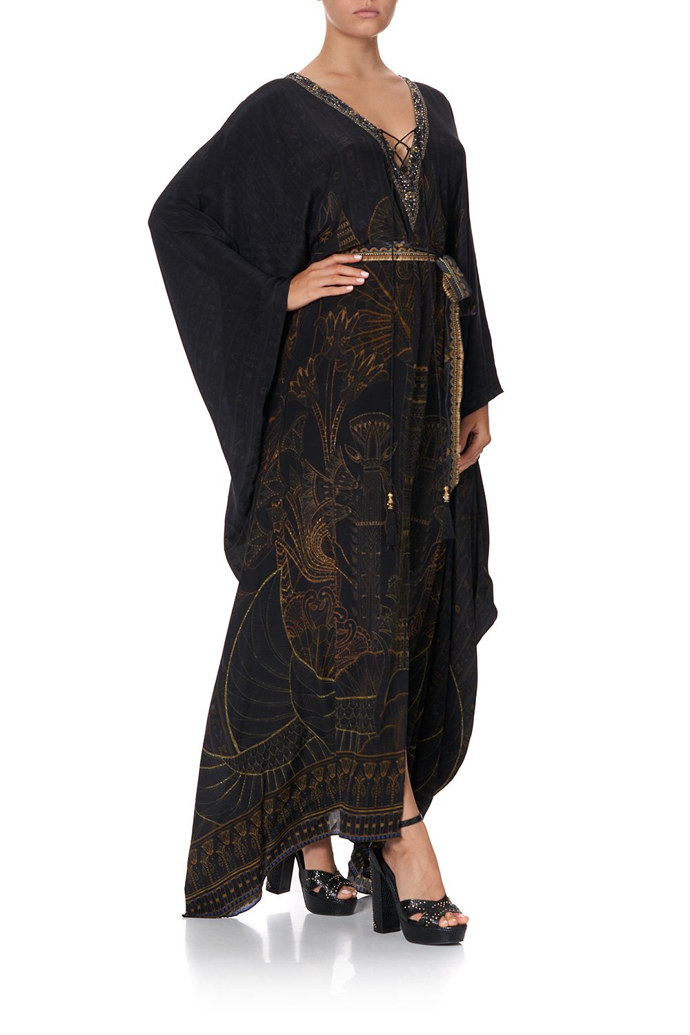 SPLIT HEM LACE UP KAFTAN COBRA KING