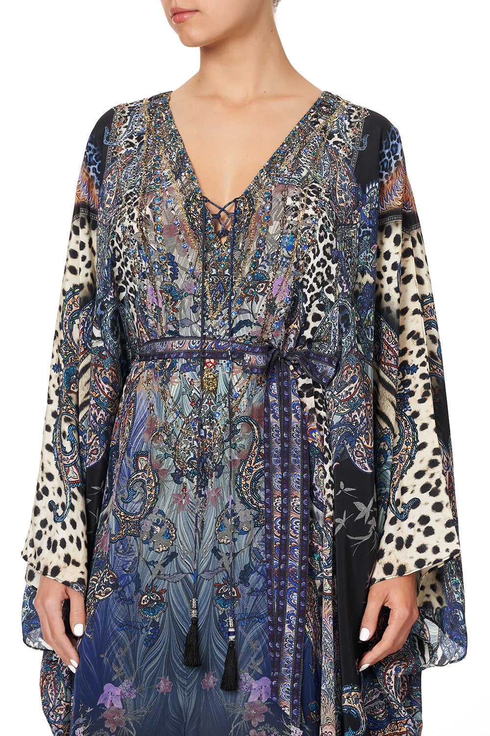 SPLIT HEM LACE UP KAFTAN FESTIVAL EXPRESS