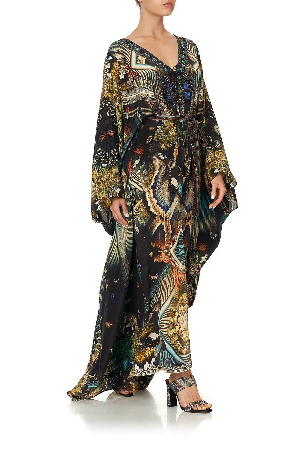 SPLIT HEM LACE UP KAFTAN MATERNAL INSTINCT