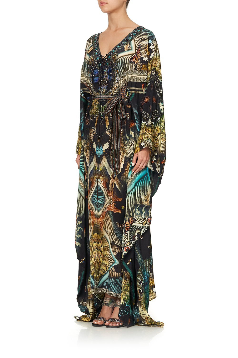 SPLIT HEM LACE UP KAFTAN MATERNAL INSTINCT