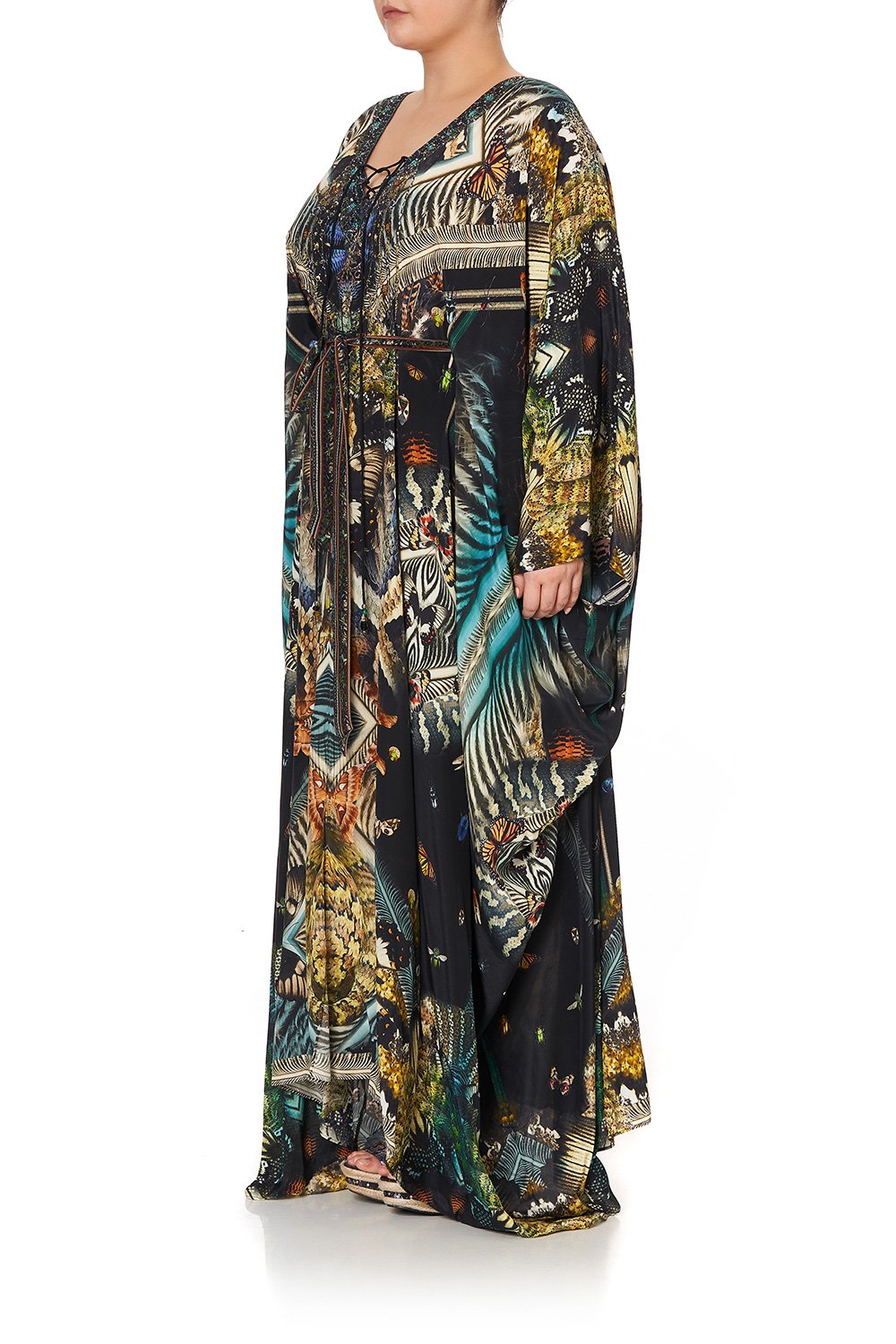 SPLIT HEM LACE UP KAFTAN MATERNAL INSTINCT