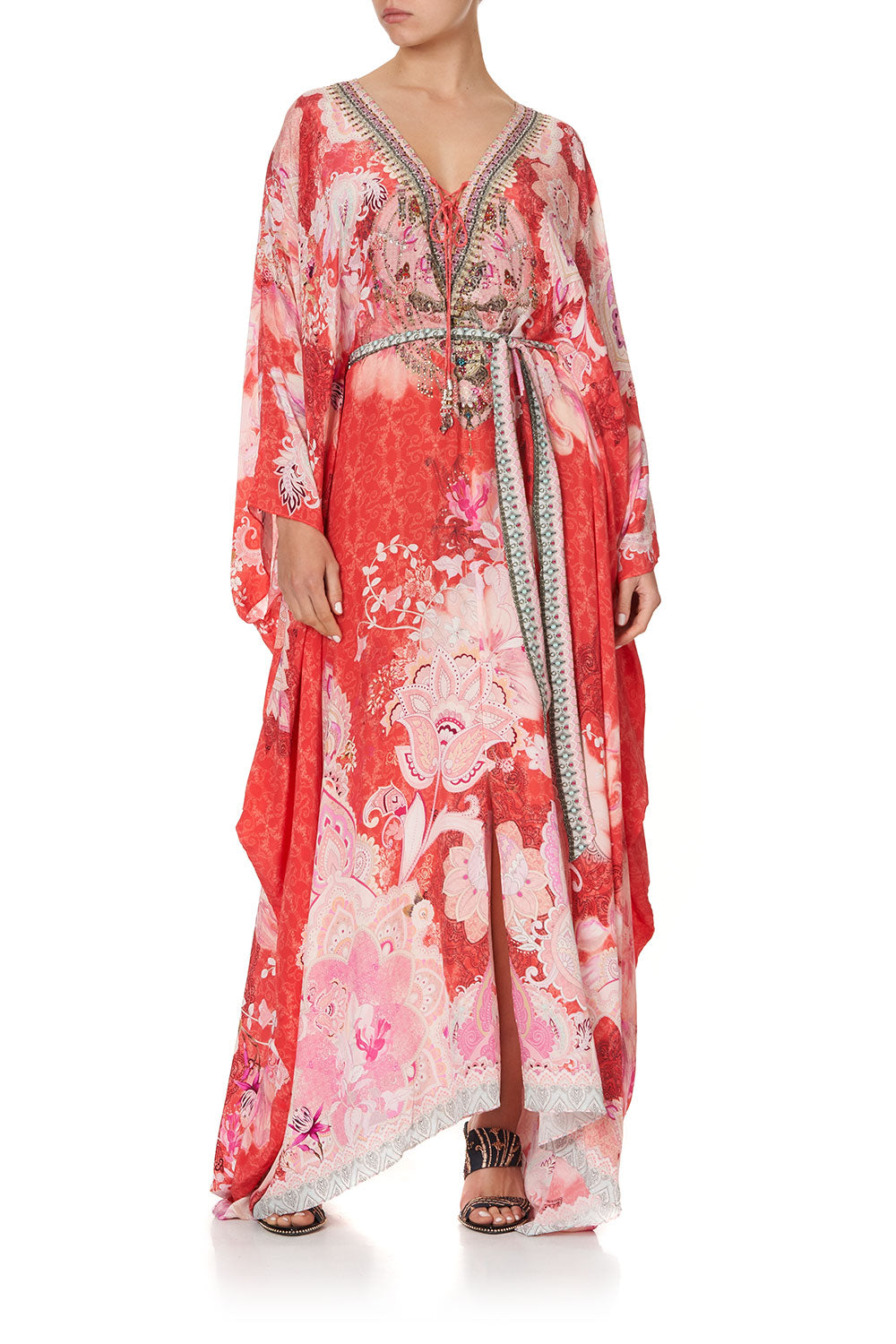 SPLIT HEM LACE UP KAFTAN PALACE MUSE