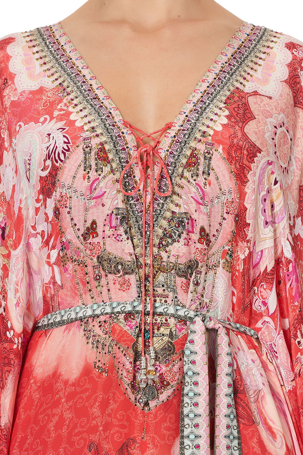 SPLIT HEM LACE UP KAFTAN PALACE MUSE