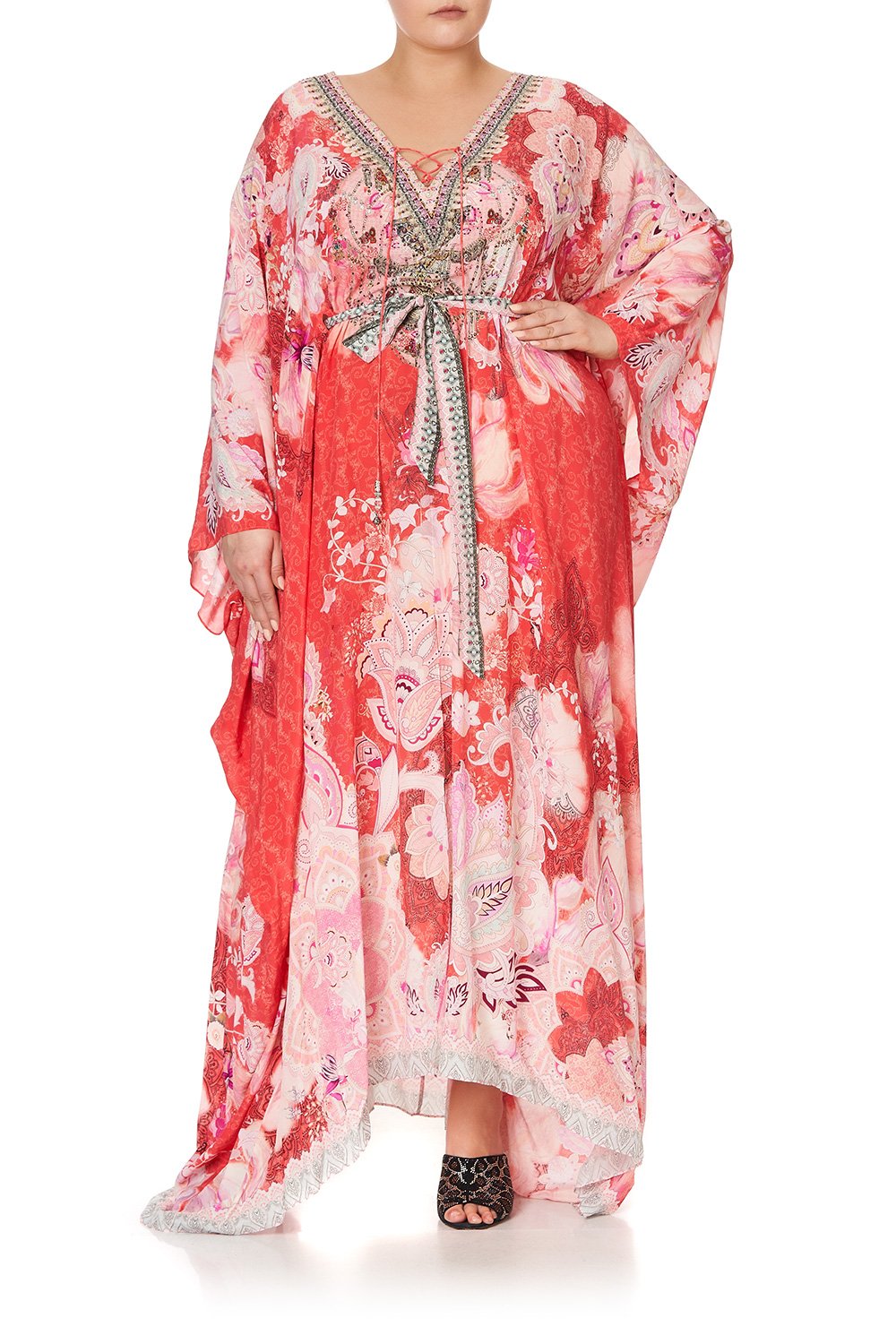 SPLIT HEM LACE UP KAFTAN PALACE MUSE