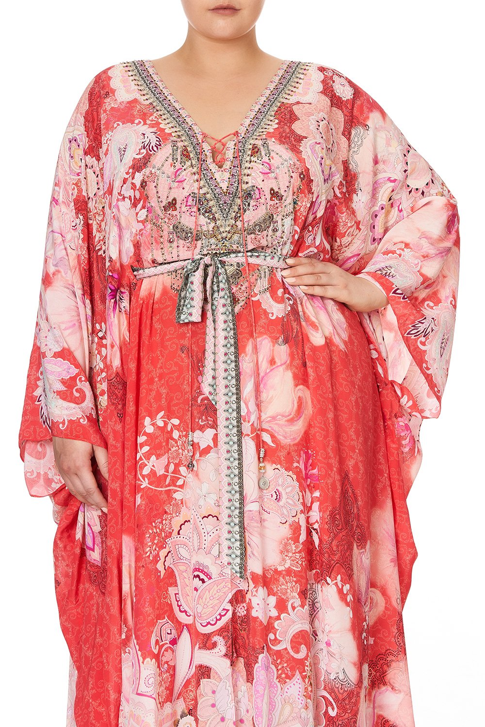 SPLIT HEM LACE UP KAFTAN PALACE MUSE