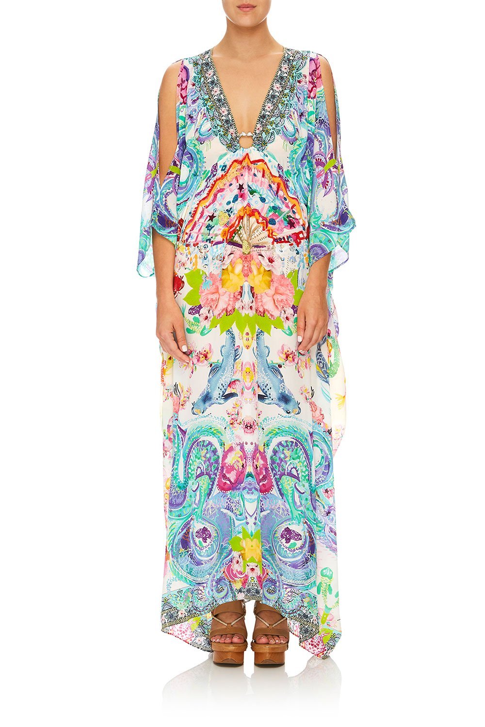 CAMILLA DRAGON DIVINITY SPLIT SLEEVE KAFTAN W/ HARDWARE