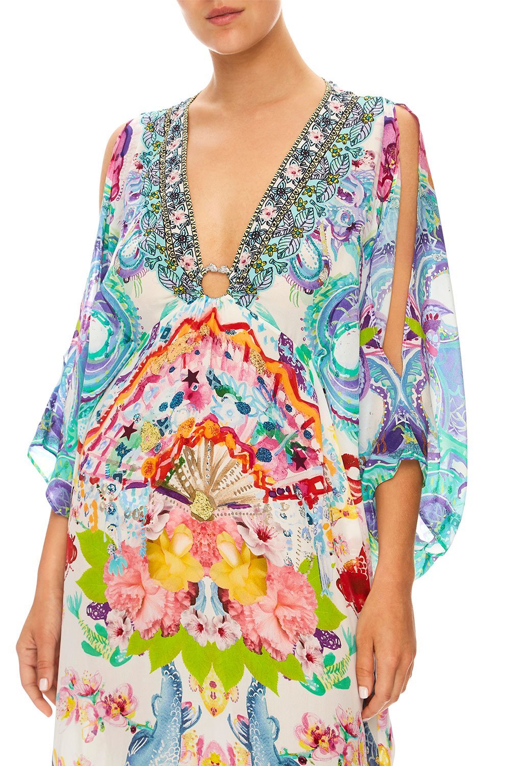 CAMILLA DRAGON DIVINITY SPLIT SLEEVE KAFTAN W/ HARDWARE