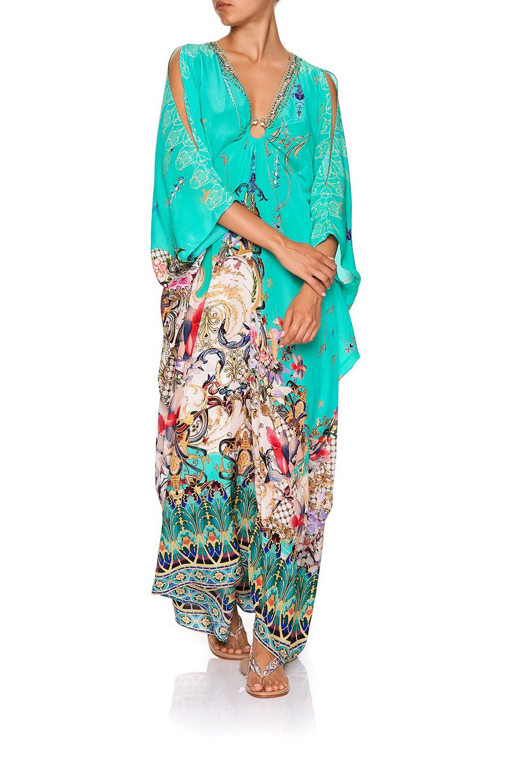 SPLIT SLEEVE KAFTAN WITH HARDWARE FLORAISON