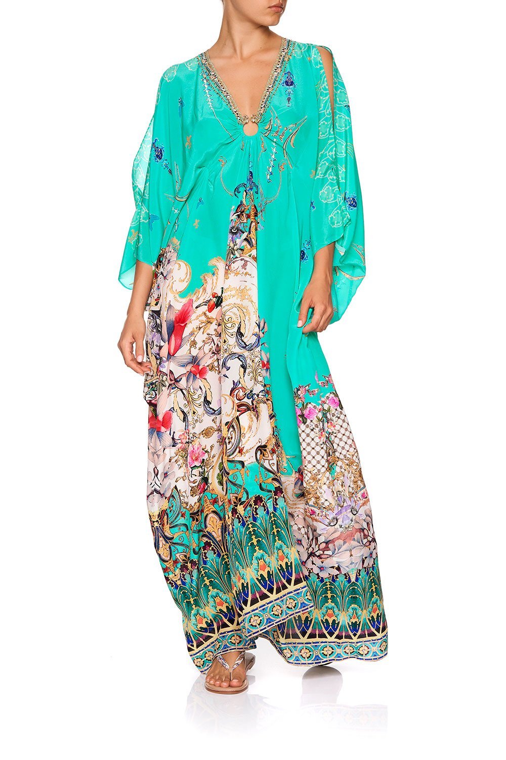 SPLIT SLEEVE KAFTAN WITH HARDWARE FLORAISON