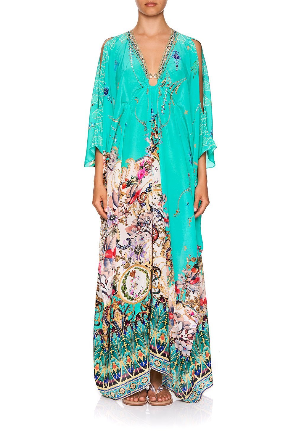 SPLIT SLEEVE KAFTAN WITH HARDWARE FLORAISON