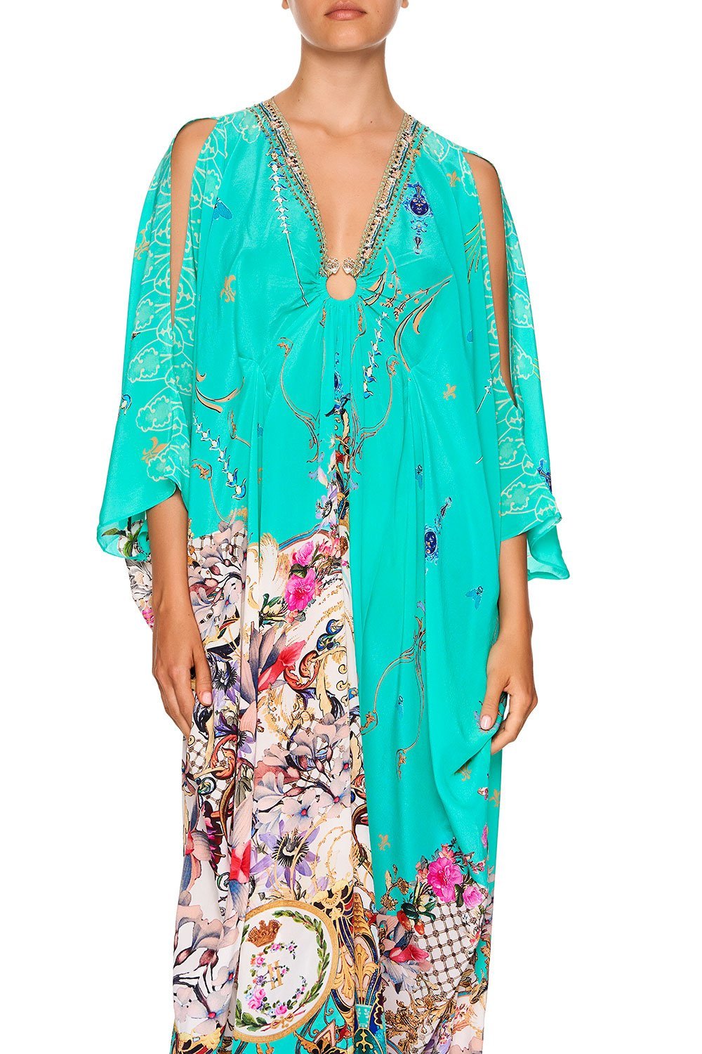 SPLIT SLEEVE KAFTAN WITH HARDWARE FLORAISON