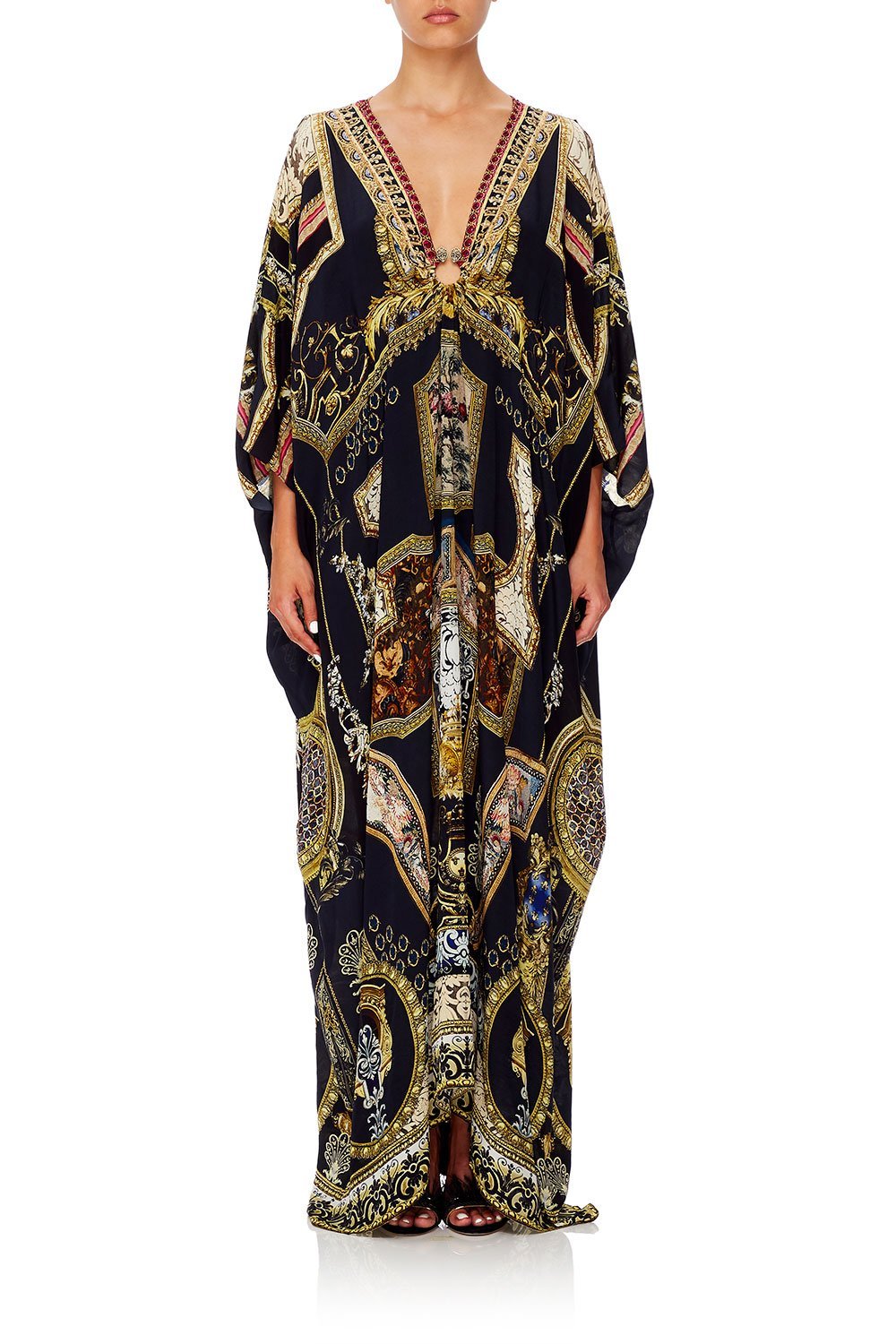 CAMILLA SPLIT SLEEVE KAFTAN WITH HARDWARE MIDNIGHT MEETING