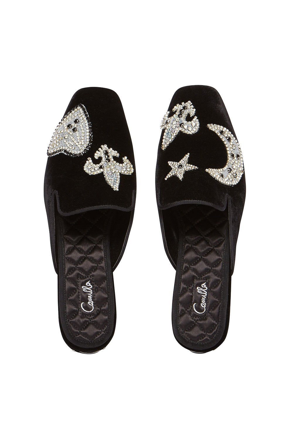 CAMILLA SQUARE TOE SLIPPER BLACK CONTEMPOARY