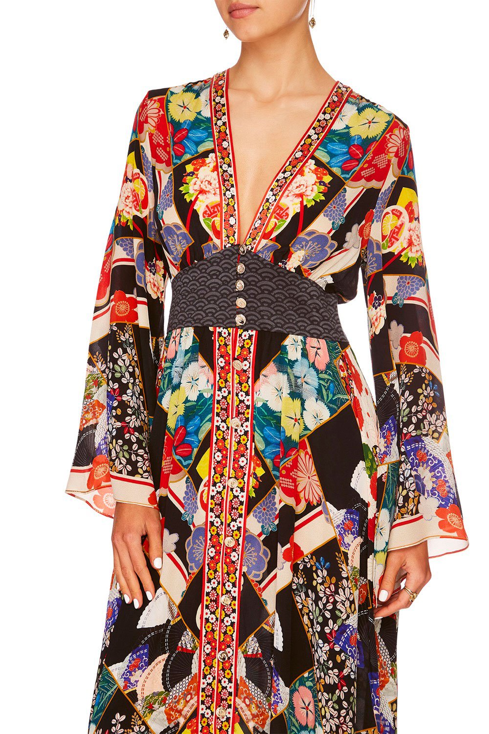 CAMILLA STAR GIRL KIMONO SLEEVE DRESS W SHIRRING DETAIL