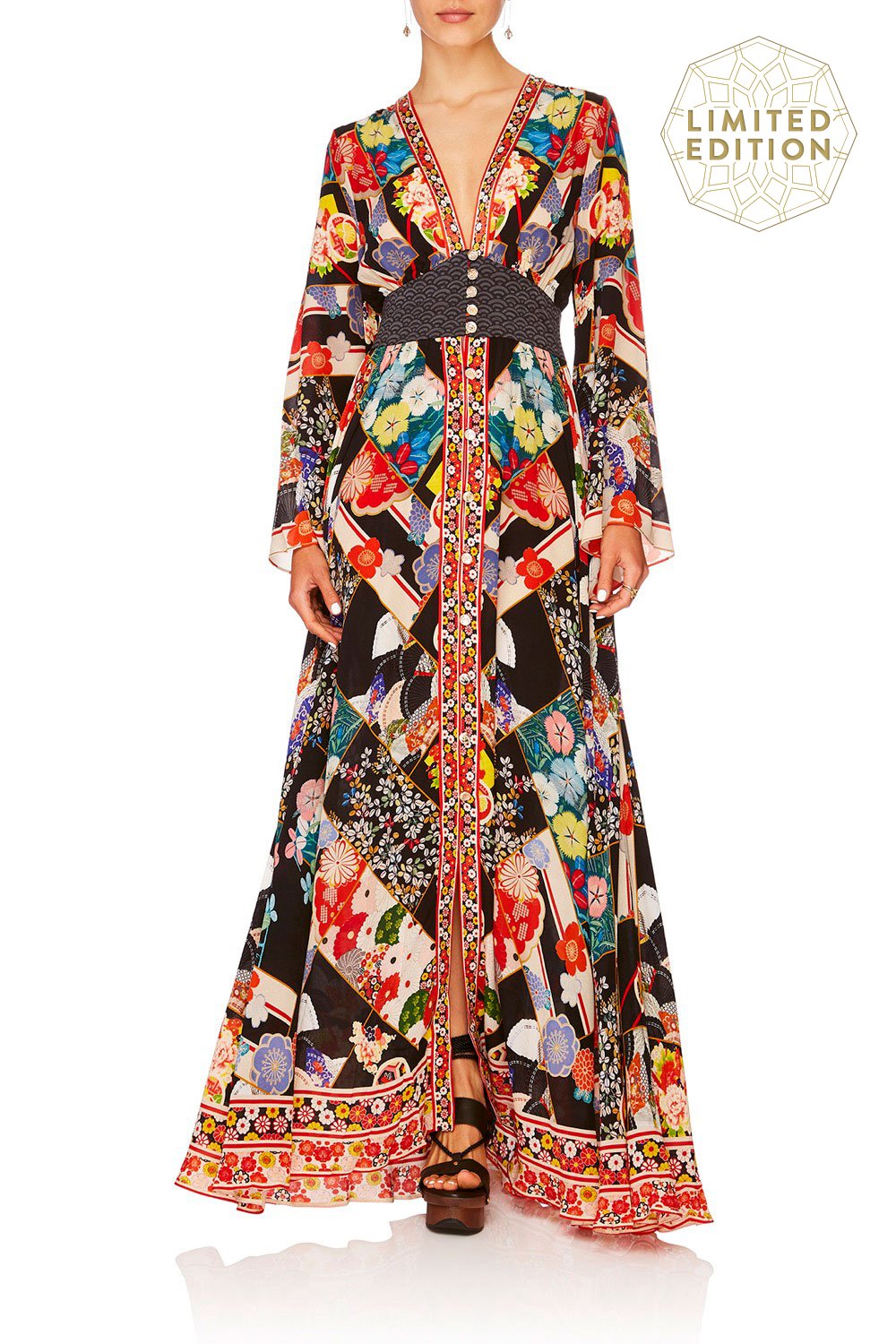 CAMILLA STAR GIRL KIMONO SLEEVE DRESS W SHIRRING DETAIL