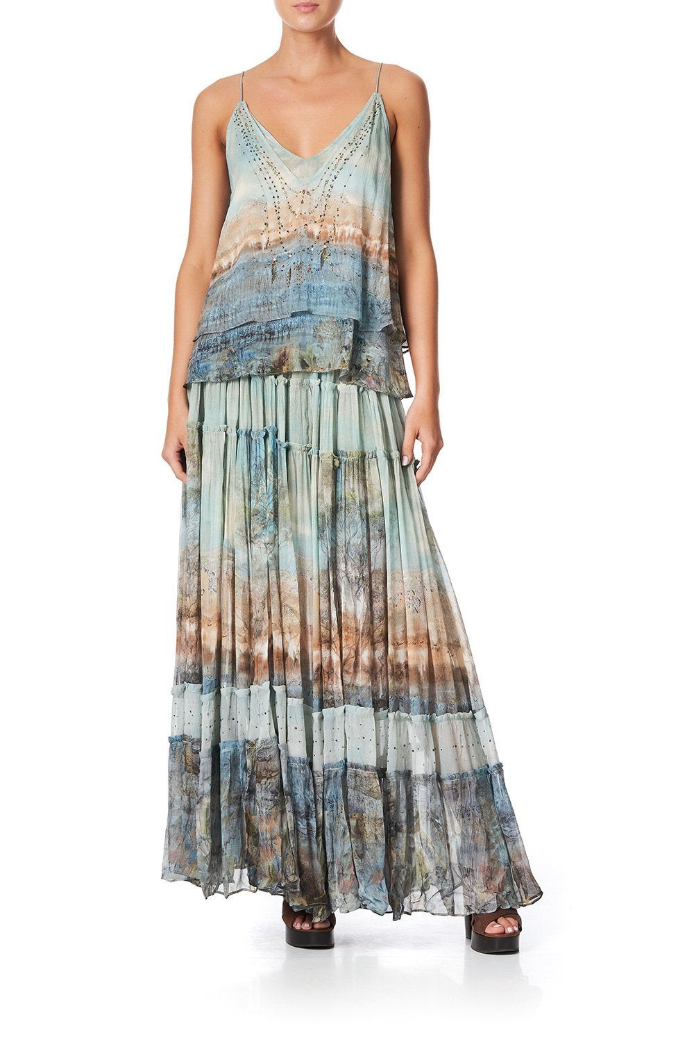 STRAP TOP WITH SHEER UNDERLAY COUNTRY DIARIES