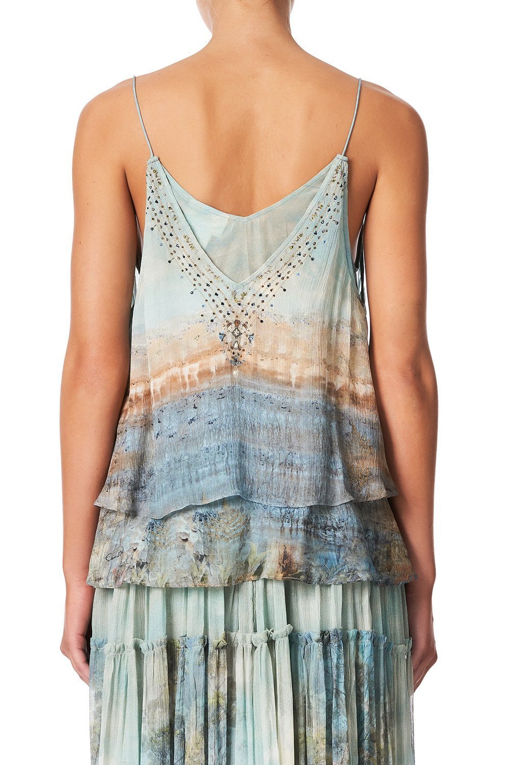 STRAP TOP WITH SHEER UNDERLAY COUNTRY DIARIES