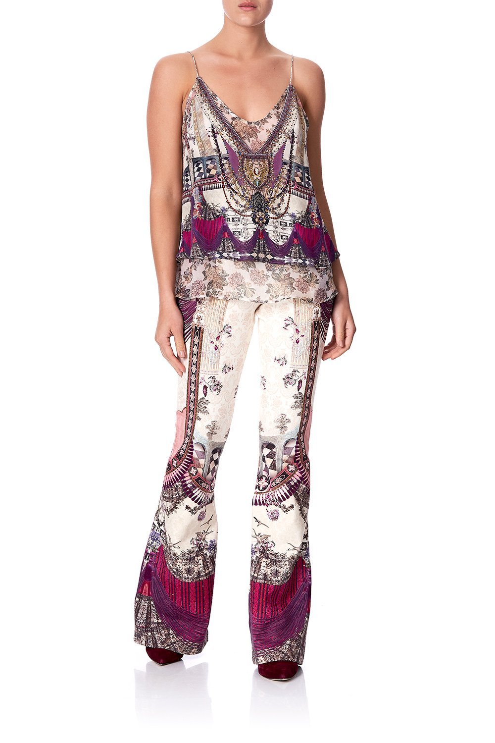 HIGH WAISTED FLARED TROUSER VIOLET CITY