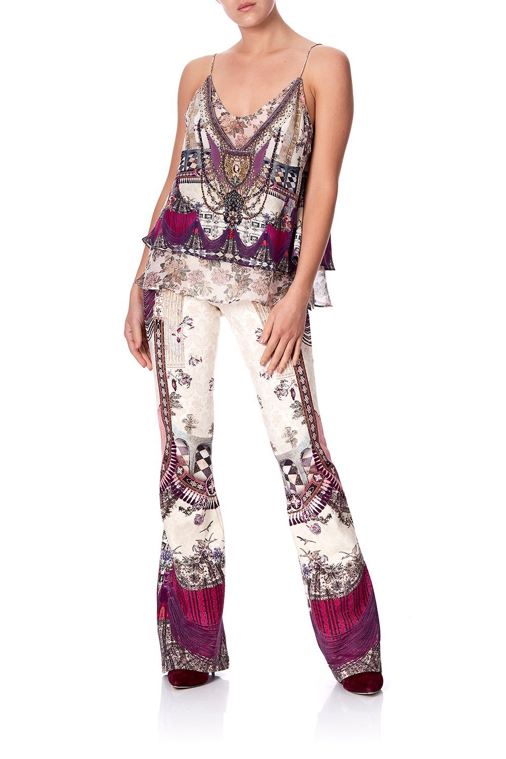 HIGH WAISTED FLARED TROUSER VIOLET CITY