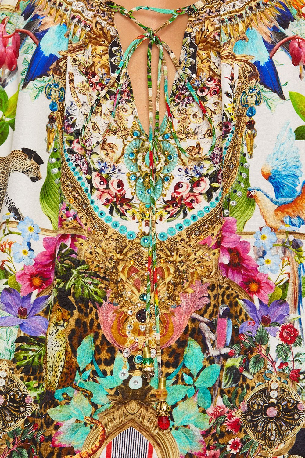 CAMILLA STRAP TOP WITH TIE FRONT DETAIL CHAMPAGNE COAST