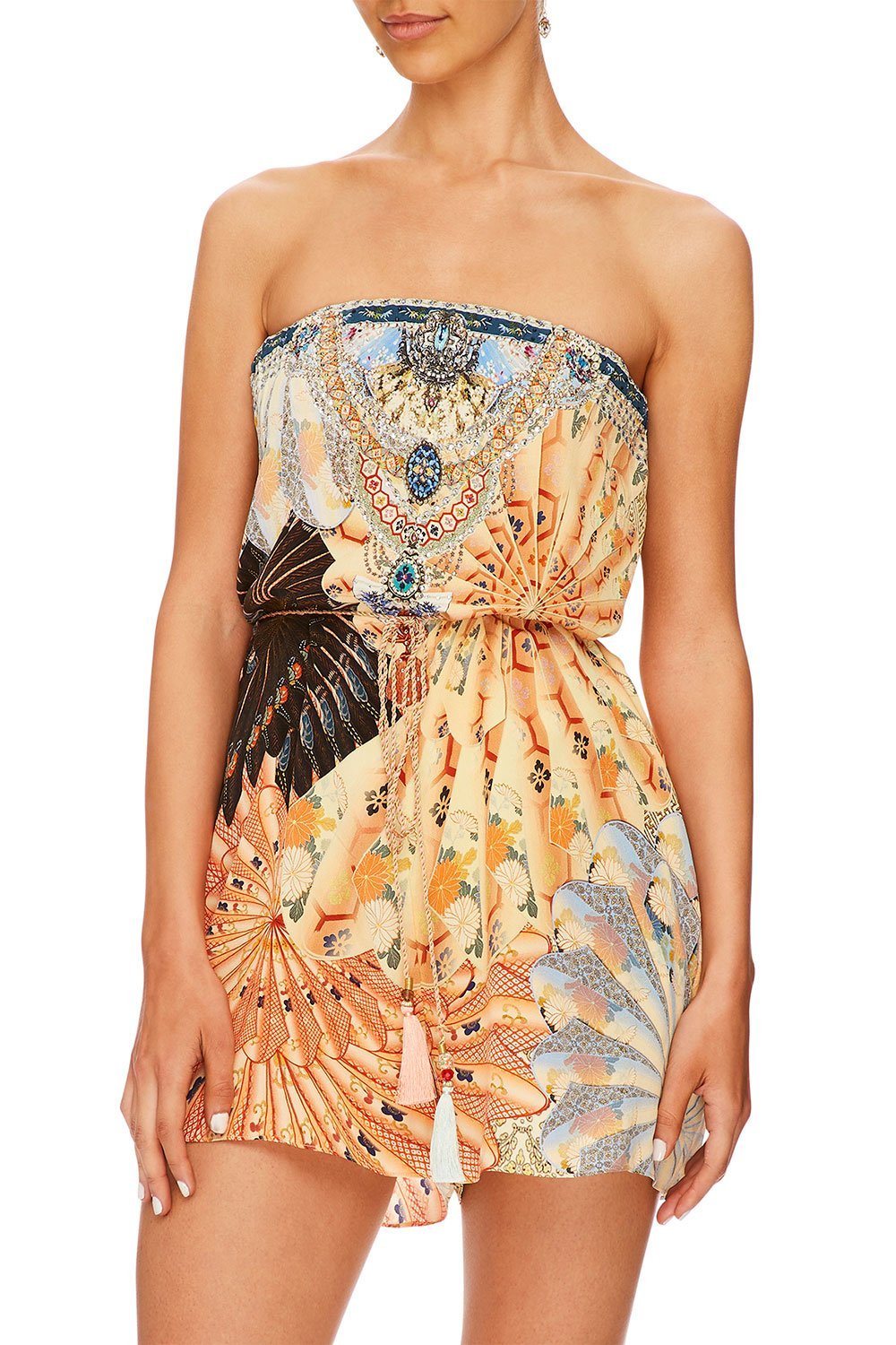 CAMILLA FOR THE FANS STRAPLESS PLAYSUIT W WRAP TIE