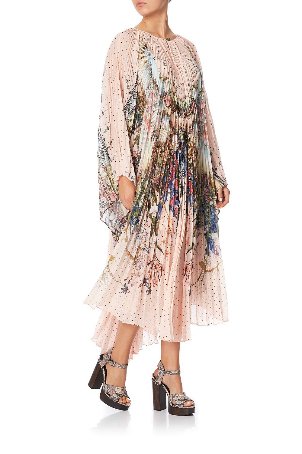 SUNRAY PLEATED KAFTAN KINDRED SKIES